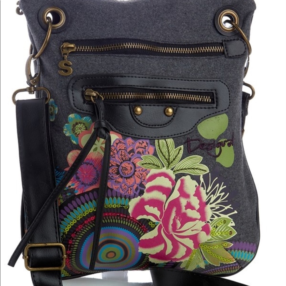 NWT Desigual Floral Embroidered Crossbody Purse